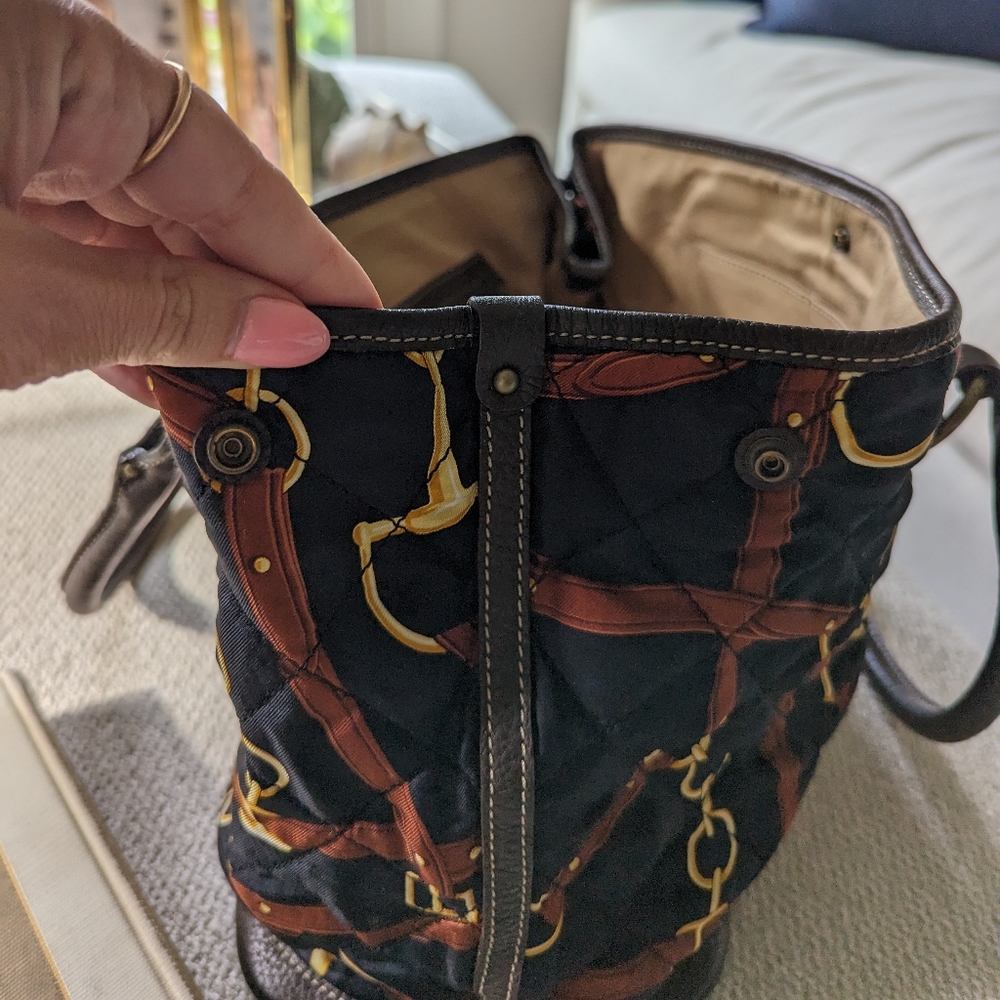 J. Crew Sample Equestrian Bit Pattern Tote, Brass Hardware - Picture 5 of 12